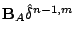 $ \mathbf{B}_A\hat\delta^{n-1,m}$