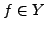 $ f\in Y$