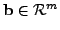 $ \mathbf{b} \in \mathcal{R}^m$