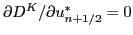$ \partial D^K / \partial u^*_{n+1/2} = 0$