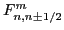 $ F^{m}_{n,n\pm 1/2}$