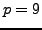 $ p=9$
