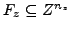 $ F_z\subseteq Z^{n_z}$