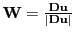 $ \textbf{W}= \frac{\textbf{Du}}{\vert\textbf{Du}\vert}$