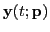 $ \mathbf{y}(t; \mathbf{p})$