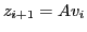 $ z_{i+1} = Av_i$