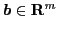 $ \boldsymbol{b} \in \mathbf{R}^m$