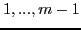 $ 1,...,m-1$