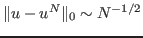 $ \Vert u-u^N\Vert _0 \sim N^{-1/2}$