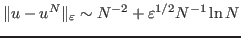 $ \Vert u-u^N \Vert _\varepsilon \sim N^{-2} +
\varepsilon ^{1/2} N^{-1} \ln N$