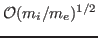 $ \mathcal{O}(m_{i}/m_{e})^{1/2}$