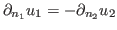 $ \partial_{n_1} u_1=-\partial_{n_2} u_2$