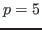 $ p
= 5$
