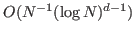 $ O(N^{-1} (\log N)^{d-1})$